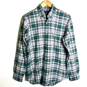 Ralph Lauren Green Blue Plaid Men's Shirt button down sz M long sleeve cotton
